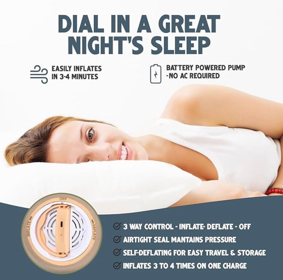 Premium Raised Air Bed with Built-in Pump – Queen Size